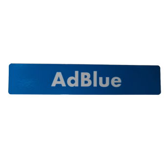 AdBlue Identification Sticker, Blue with White Lettering, Soft PVC, 100×20 mm