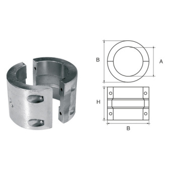 E. Polipodio AN029 Zinc Shaft Collar Anode, Shaft Ø90 mm