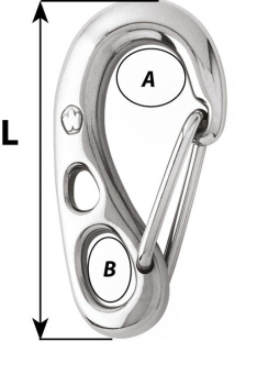 Wichard 2382 - Carabiner Safety Hook with Fixed Eye HR SS 100 mm