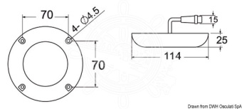 Osculati 13.284.01 - Underwater Lamp For Sides, Transom, Transom Platform 6kh3 W 12/24 V White