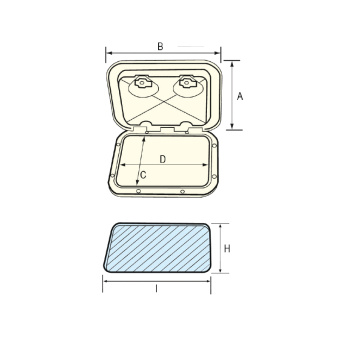 Nuova Rade 196309 - Top Line Hatch W/Lock, White, 353x606mm