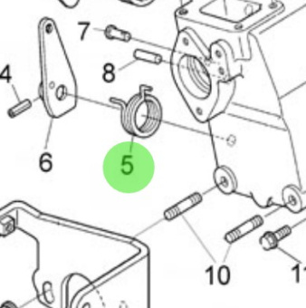 Nanni Diesel 970314887 - Throttle Control Return Spring for N4 Series Engines