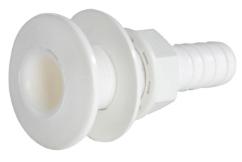 Osculati Polypropylene Skin Fitting with Hose Adaptor – White Plastic, 15-51 mm Hose, 1/2"-2" Thread