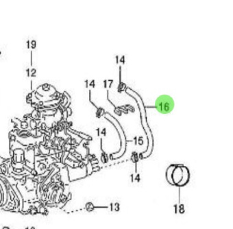Nanni Diesel 970312303 - Water Bypass Hose No. 1 for T4.155 and 4.380TDI Engines