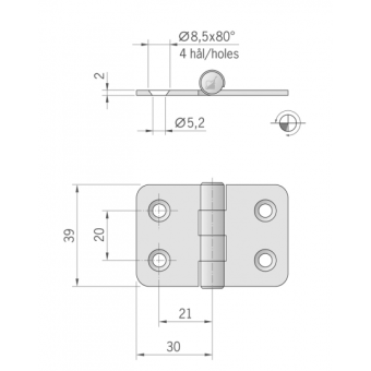 Roca Hinge 60X39 mm