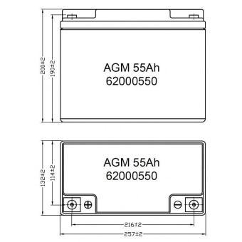 Mastervolt 62000550 - AGM Battery 12/55Ah