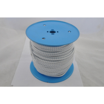 Plastimo 403729 - Polyester Coated Shock Cord - Ø 8 mm White With Blue Thread