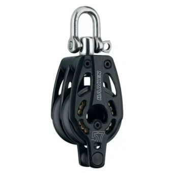 Harken 3218 - 57mm Black Magic 2-Sheave Block With Swivel, Becket