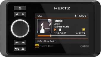 Hertz CAPRI H100 - Digital Media Receiver FM/USB/BT/NMEA2000 4x70 Watt, 4 Zones