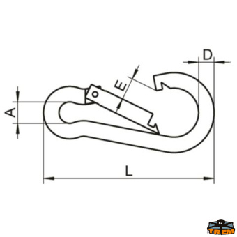 Trem M0512140 - AISI 316 Snap Shackle Length 140 mm
