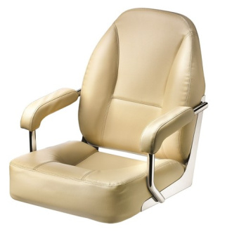 Vetus CHFASC - Master Boat Helm Seat with Stainless Steel Frame, Cream