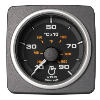 VDO A2C59501933 - Veratron 52mm (2-1/16") AcquaLink Pyrometer Gauge 900°C/1650°F - Black Dial & Bezel