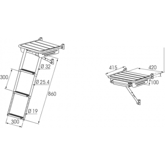 Plastimo Teak Aft Platform With Ladder 