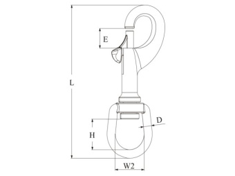 Talamex Swivel Eye Bolt Snap 90mm
