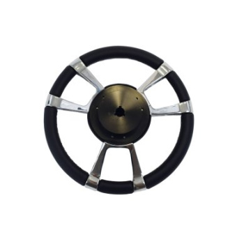 Gussi Italia 30123561GU 012 Stainless Steel And Leather Steering Wheel Ø35 mm