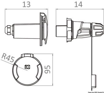 Osculati 14.416.01 - Cruiser 3P Socket 16 A 230 V