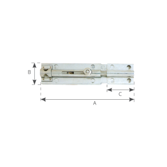 Aldeghi S.S Spring Door Bolt With Padlock Eye 170X49,5 mm