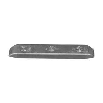 Tecnoseal MMI Zinc Hull Bar Anode with 3 Holes and Zinc Plugs 500x85x40 mm