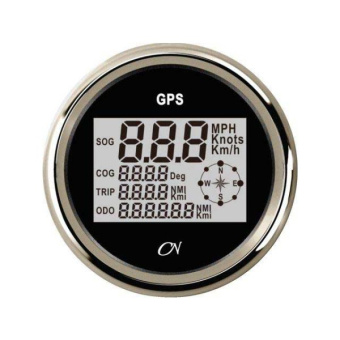 GPS Speedometer - Black Dial, Chromium Bezel, Scale 0 - 9900, Ø96 mm