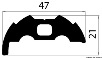 Osculati 44.481.57 - Base Pvc Nera Per Profilo 38 (24 m)