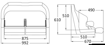 Osculati 48.410.40 - H99 Double Flip Up Seat To Be Padded