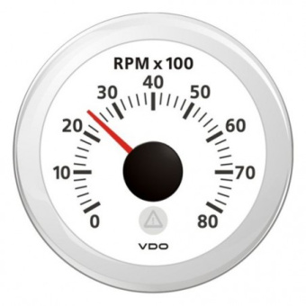 VDO A2C59512349 - Veratron ViewLine Tachometer 8.000 RPM White 52mm