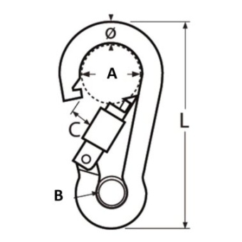 Euromarine Carabiner Hook With Safety Screw Ø8 X 80mm