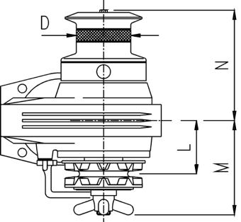 Lofrans Windlass Horizontal, Model 'Kobra', 10mm, 24v, 1000w, With Drum