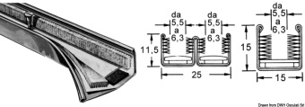 Osculati 44.751.19 - Watertight Pane Profile AISI316 Single 15x15 mm