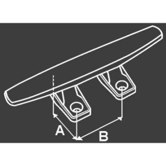 Euromarine Polished Anodized Aluminum Cleat - 250x55mm