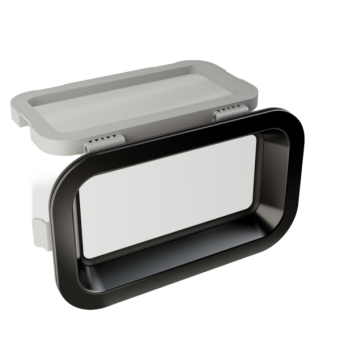 TOPwindows Porthole - R55, 375 x 215, Opening, Black, Double Glass