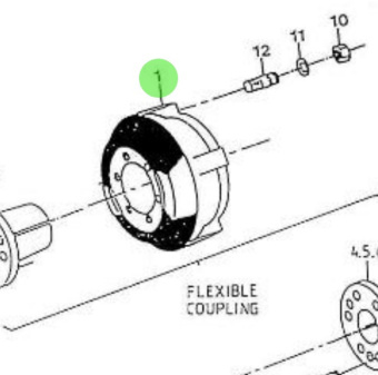 Nanni Diesel 970300733 - 4-Pole Flexible Coupling for HE Series Engines