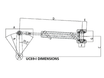 ULTRAFLEX UC69-I Overhead Motor Steering Cylinder