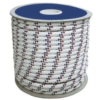 Lalizas 92040 - Cabo Ops Purpose Rope, 10mm, White/Blue Braid, 24 Strands, Double Braid, Polyester