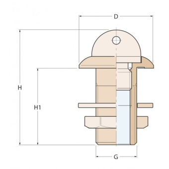 Guidi Through Hull Fitting Bilge Outlet 1/2"