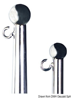 Osculati 35.392.01 - Mirror polished Stainless Steel Flagstaff with End Ball 610 mm