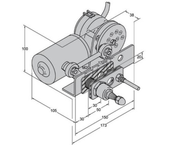 Exalto EWT Wiper 223BD 24V 50° 25Nm Bulkhead 125mm