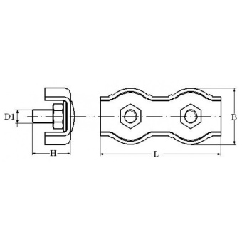 AISI 316 Stainless Steel Duplex Wire Rope Clip Ø 4 mm