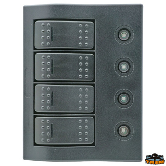 Trem L0660004 - Compact Switch Panel With Circuit Breaker And LED IP66. 4 Switches