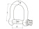 Talamex SS AISI 316 Stainless Steel Forged D-Shackle Wide Pin 8 mm