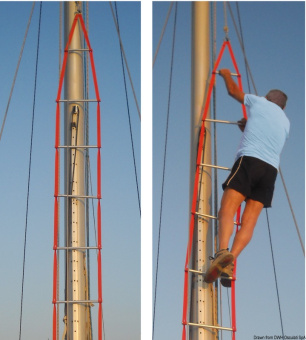 Osculati 59.807.04 - Anti-Torsion Climbing Ladder for 10 m Masts (Ladder Length 8.80 m)