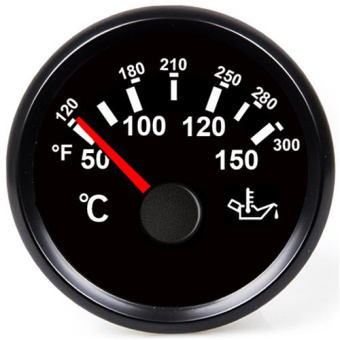 Hollex Oil Temperature Gauge Black 9-32V 150°