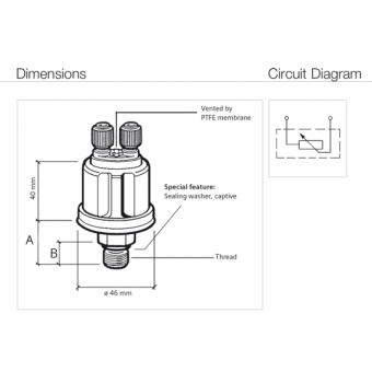 VDO VDO Sensor - Oil Pressure - E3 25 Bar - M14 X 1, 5