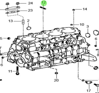 Nanni Diesel 970312044 - Cylinder Block Stud for T4 Series Engines