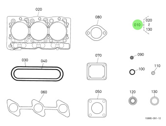 Bukh 1G995-9935-3 - Upper Gasket Set for EPA28 Engines