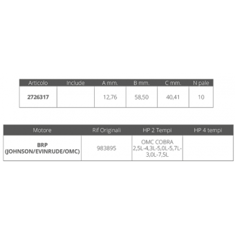 Finnord OMC Impeller Ref. 983895