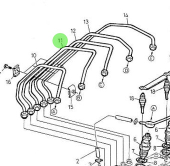 Nanni Diesel 970307762 - Fuel Injection Pipe for 5.280HE Engines