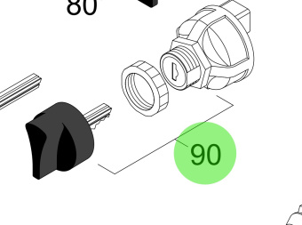 Steyr 2179975-0 - Glow Start Switch for Carbon Panel (From 2010)