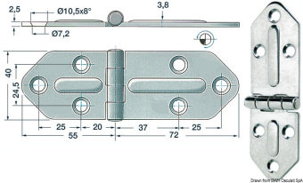 Osculati 38.444.00 - Hinges 2,5 mm