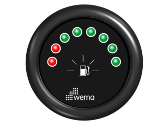 Wema 110333 - Blackline Fuel Tank Gauge 8 LED Black